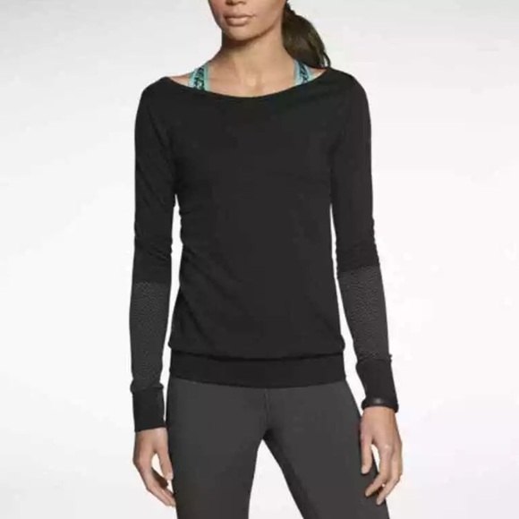 Nike Dri-Fit Epic Knit Crew Running Top Women's Size XS Black Gray - Picture 1 of 13